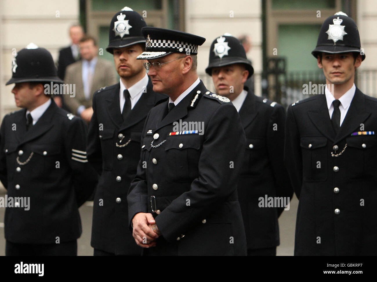 Metropolitan Police Chief Commissioner Sir Paul Stephenson at a memorial service in St James's Square, London, to mark the 25th anniversary of the murder of PC Yvonne Fletcher. PRESS ASSOCIATION photo. Picture Date: Friday April 17th, 2009. Photo credit should read: Dominic Lipinski/PA Wire Stock Photo