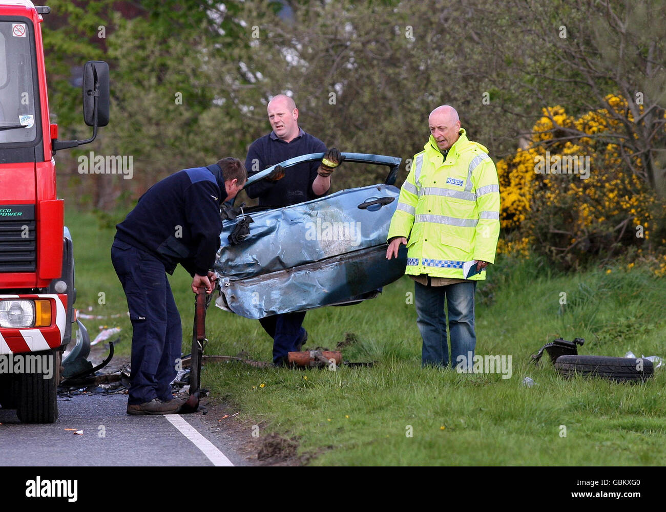 The scene on the Drum Road on the outskirts of Cookstown Co