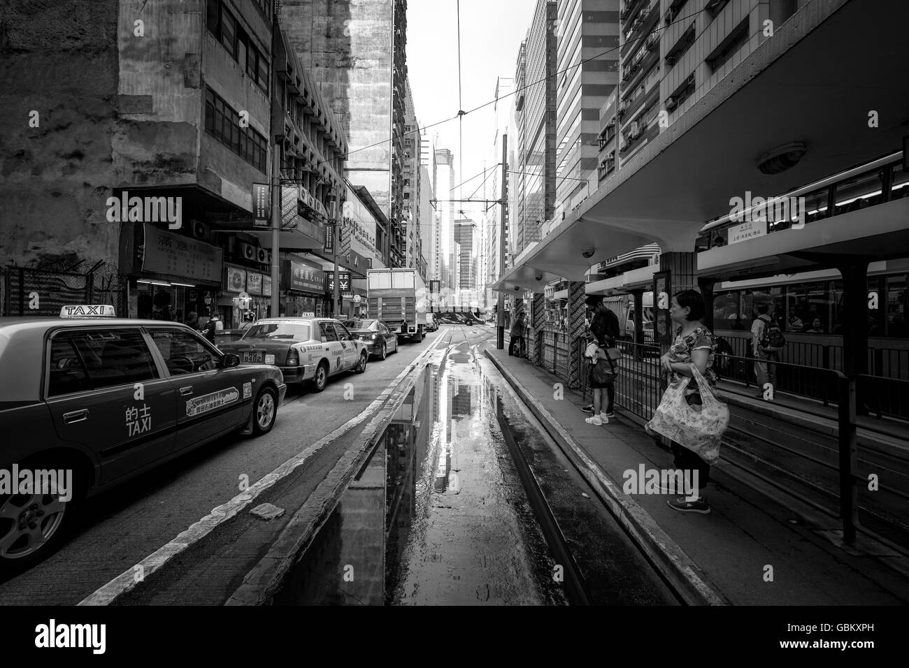 Traveling Hong Kong Central District By City Tram Stock Photo Alamy