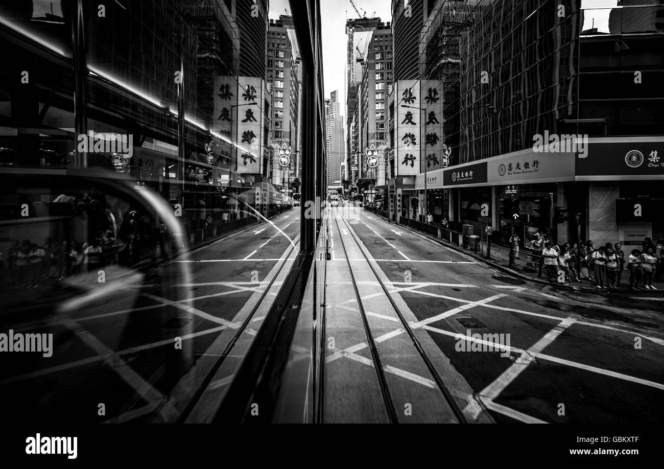 Traveling Hong Kong Central District by City Tram Stock Photo Alamy