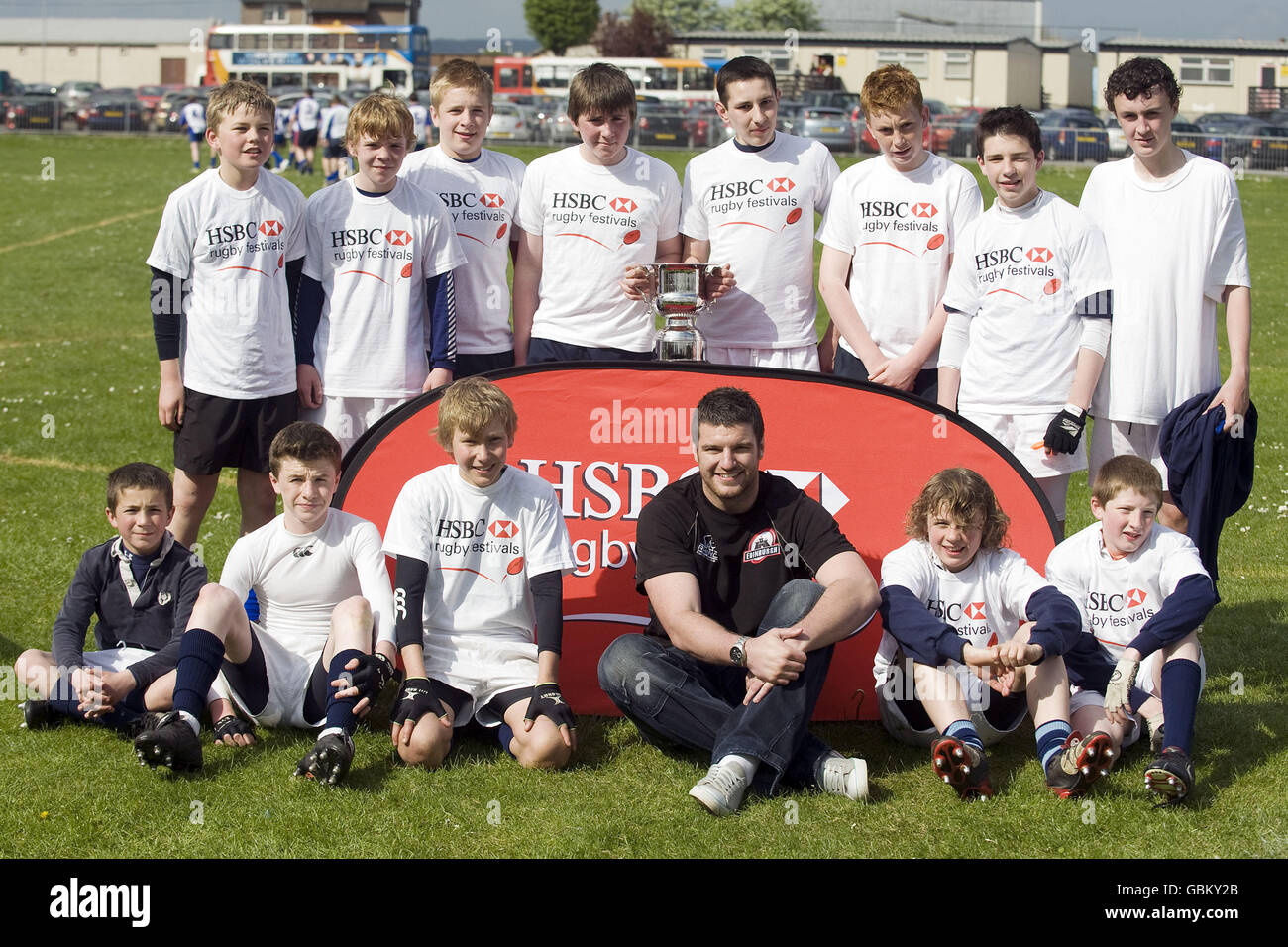 Frazer McKenzie and Cup winners Madras College during the HSBC emerging schools festival at