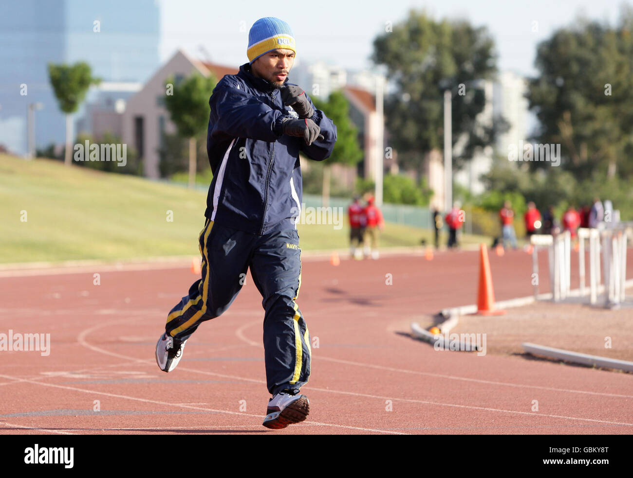 Boxing Manny Pacquiao Training Session UNLV Running Track Stock