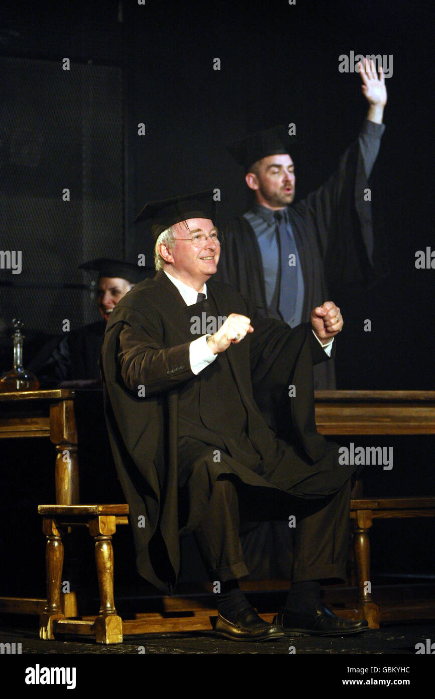 Novelist Philip Pullman (left) makes his stage debut in His Dark Materials, an adaptation of his novel by Nicholas Wright, at the Playhouse theatre in Oxford. Stock Photo