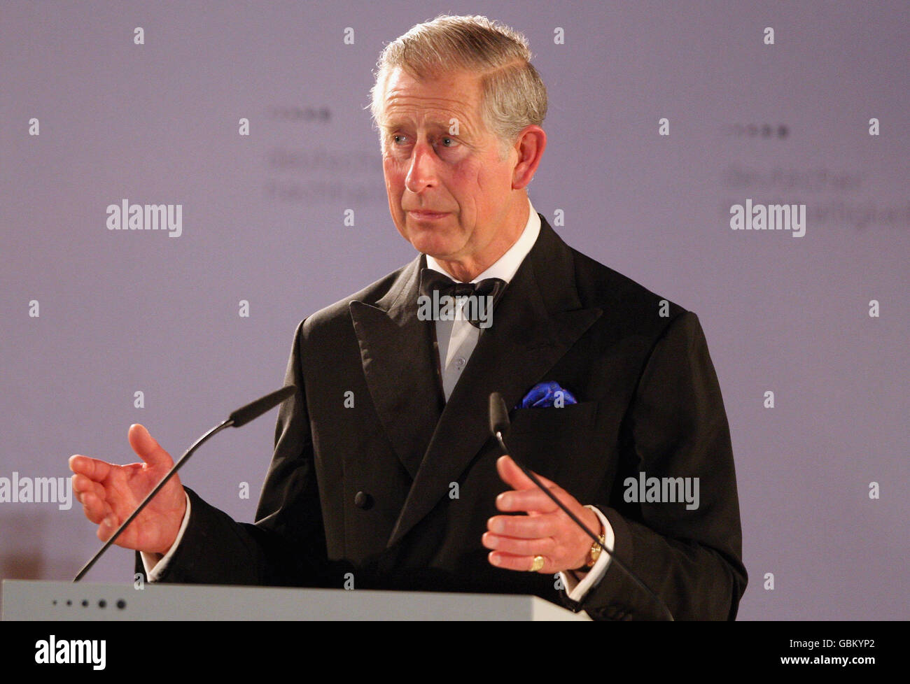 The Prince of Wales delivers a speech during the Sustainability Awards 2009 at the German Historical Museum in Berlin, Germany. Stock Photo