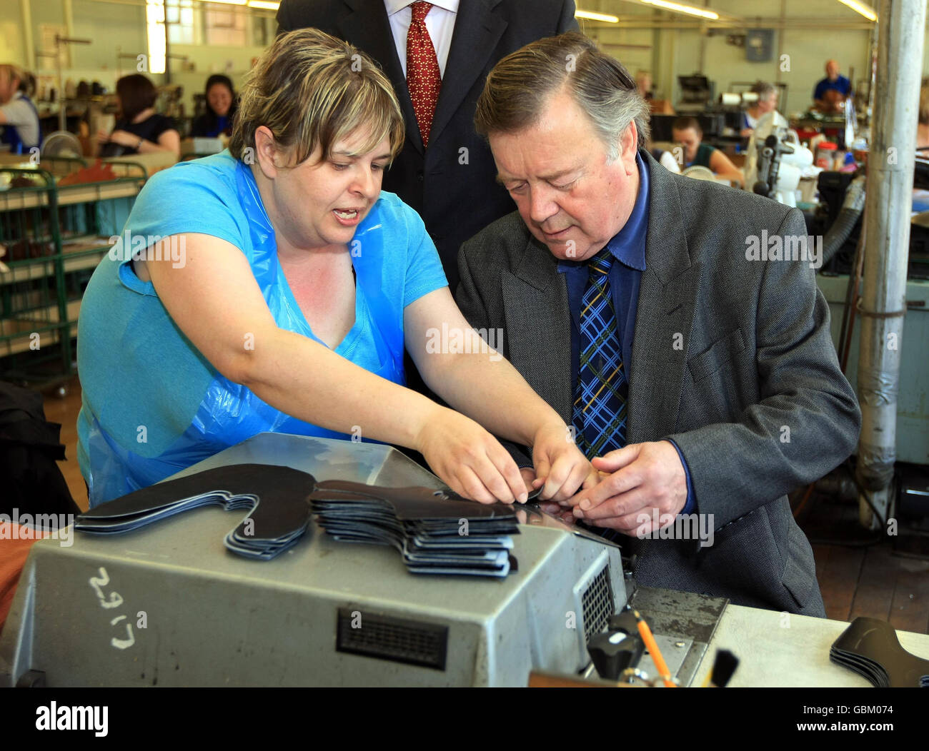 Ken Clarke visits Crockett & Jones shoe factory Stock Photo Alamy