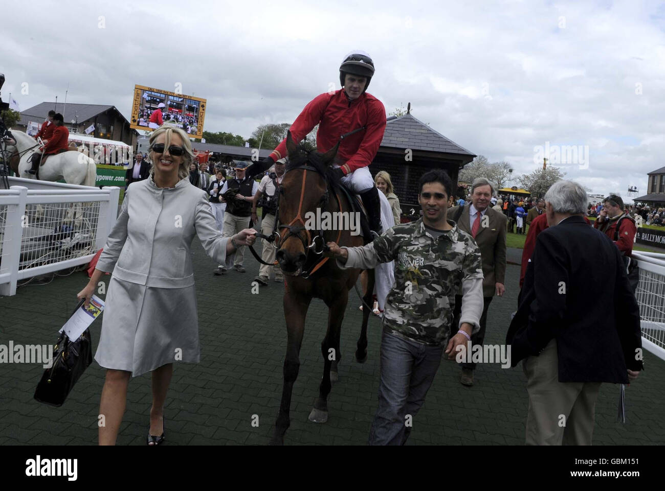 Jockey Andrew McNamara on Jumbo Rio after winning The Ballymore