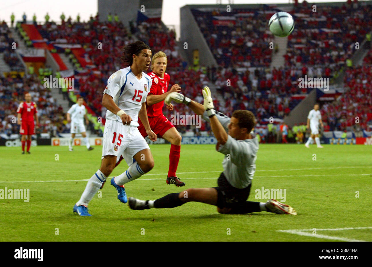Soccer - UEFA European Championship 2004 - Quarter Finals - Czech Republic v Denmark Stock Photo
