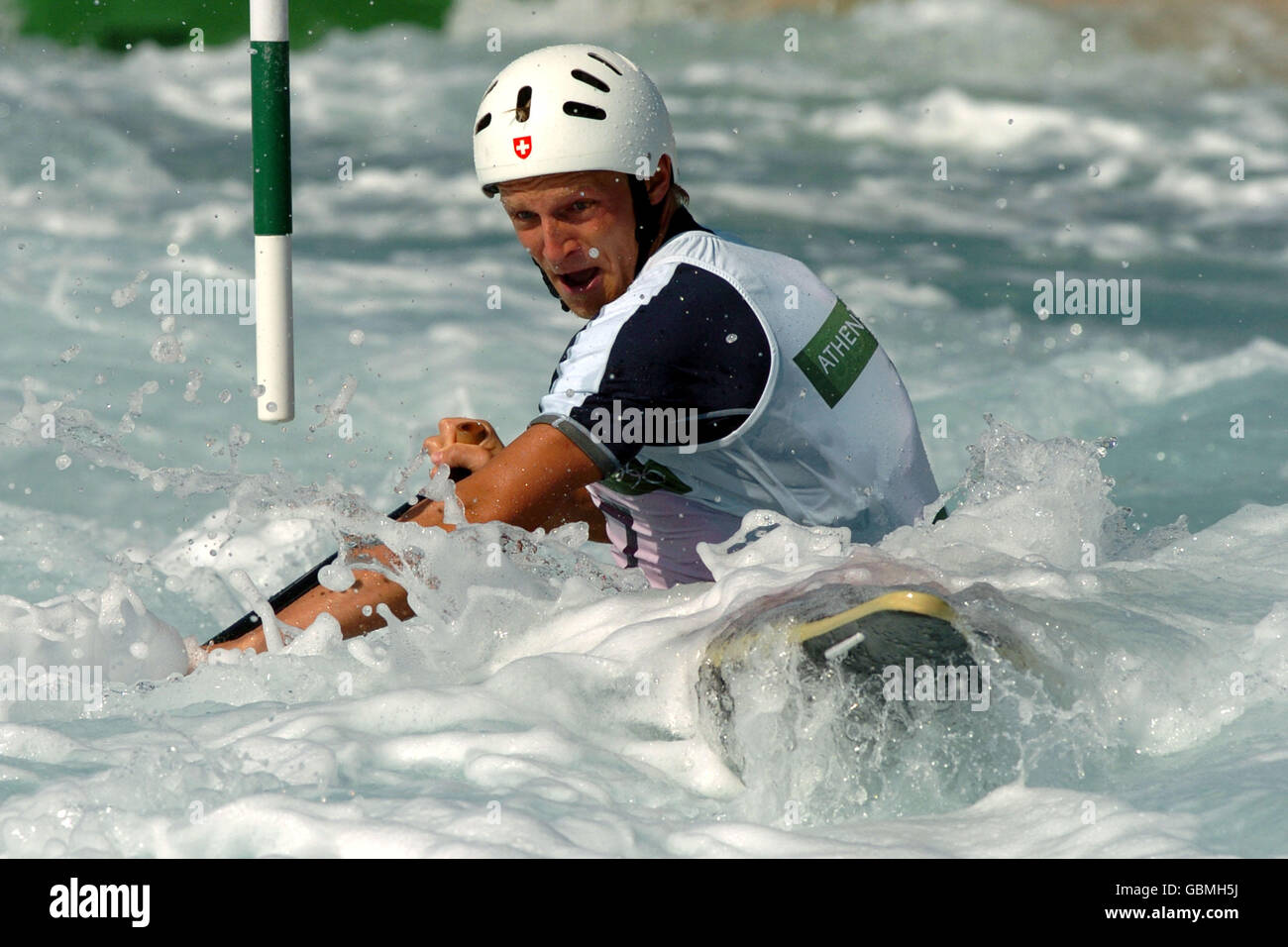 Canoeing - Athens Olympic Games 2004 - Men's C1 Canoe Single. Switzerland's Ronnie Duerrenmatt in action Stock Photo