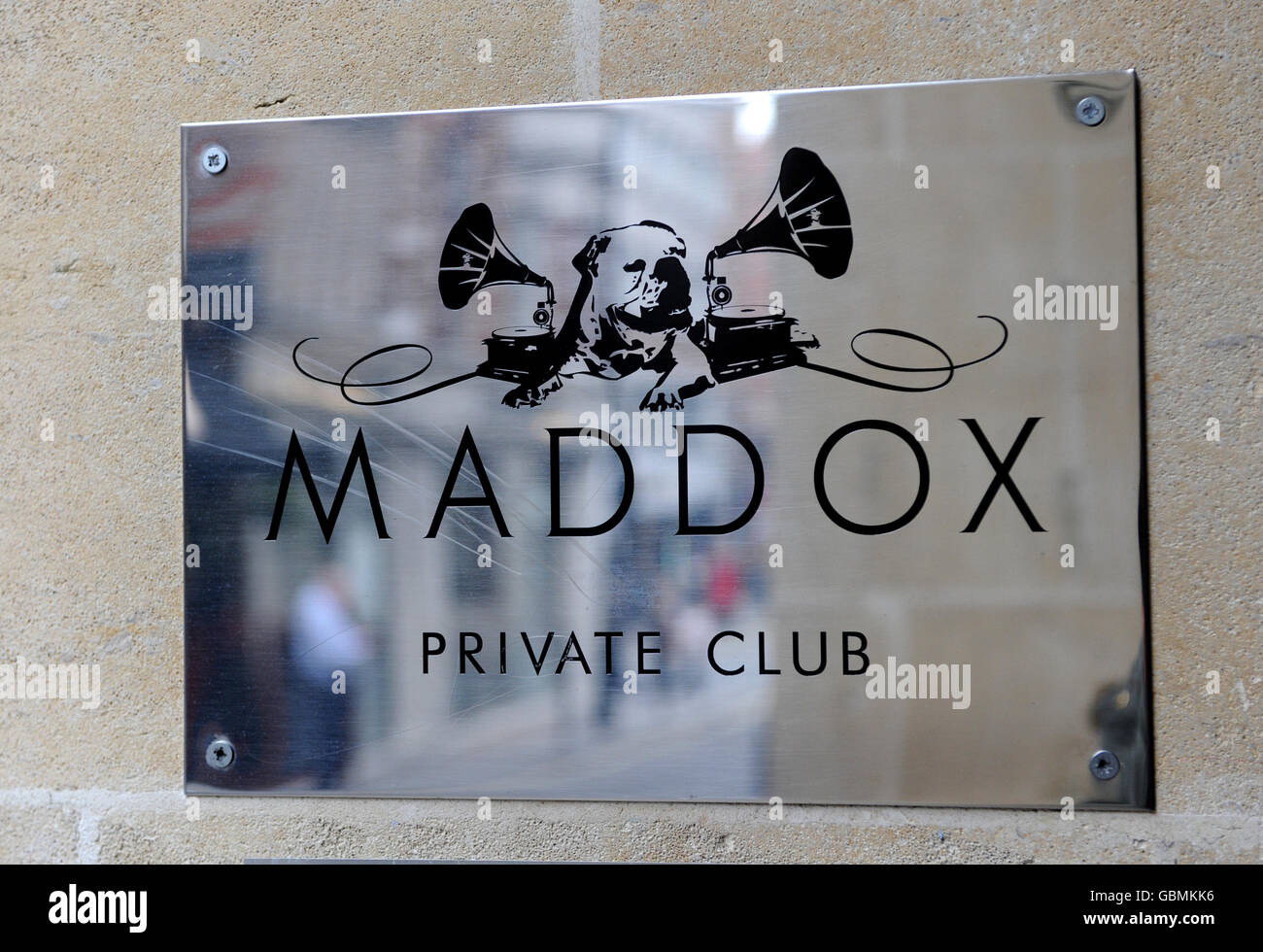 The entrance to Maddox private members club on Mill Street in central London. Stock Photo