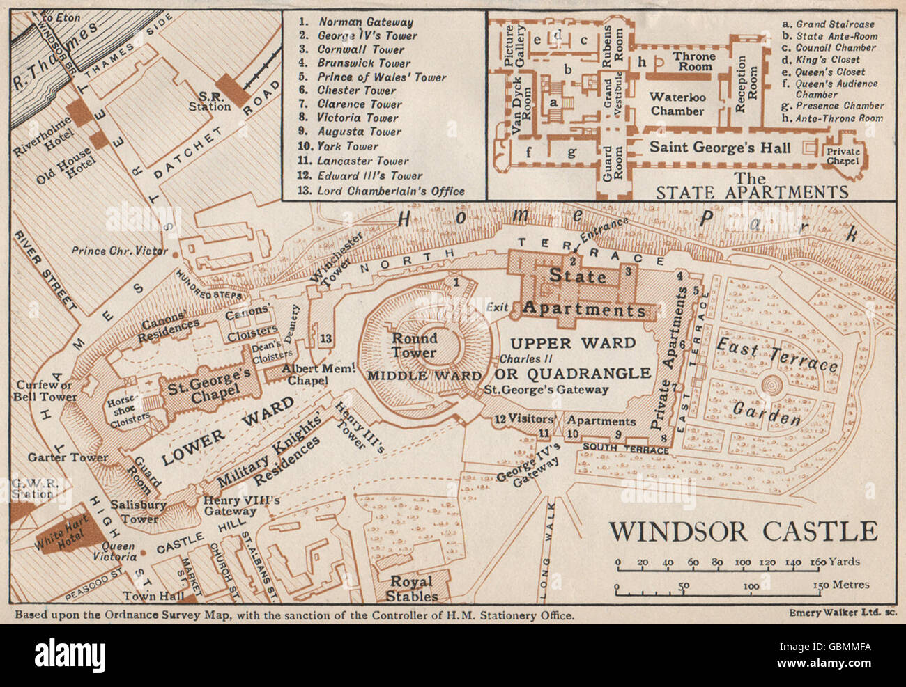 Windsor castle vintage map plan hires stock photography and images Alamy