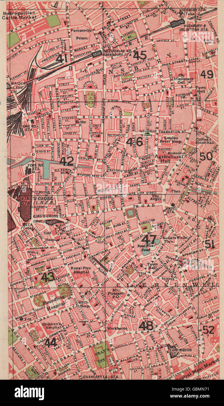 LONDON N. Islington Clerkenwell Barnsbury Farringdon Caledonian Road
