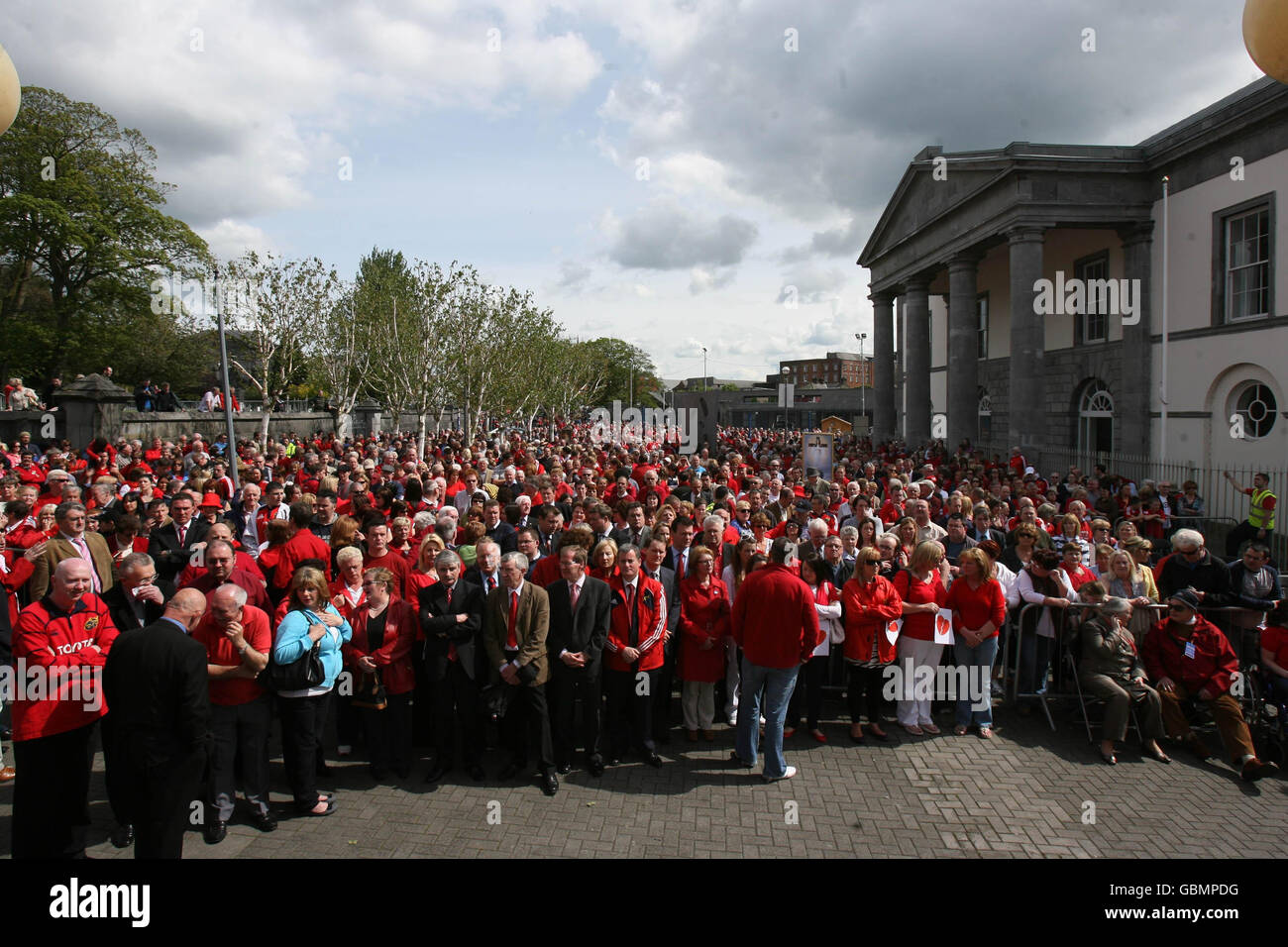 Thousands of people gather for a march through the streets of Limerick in a mass demonstration against gangland violence in the city. Stock Photo