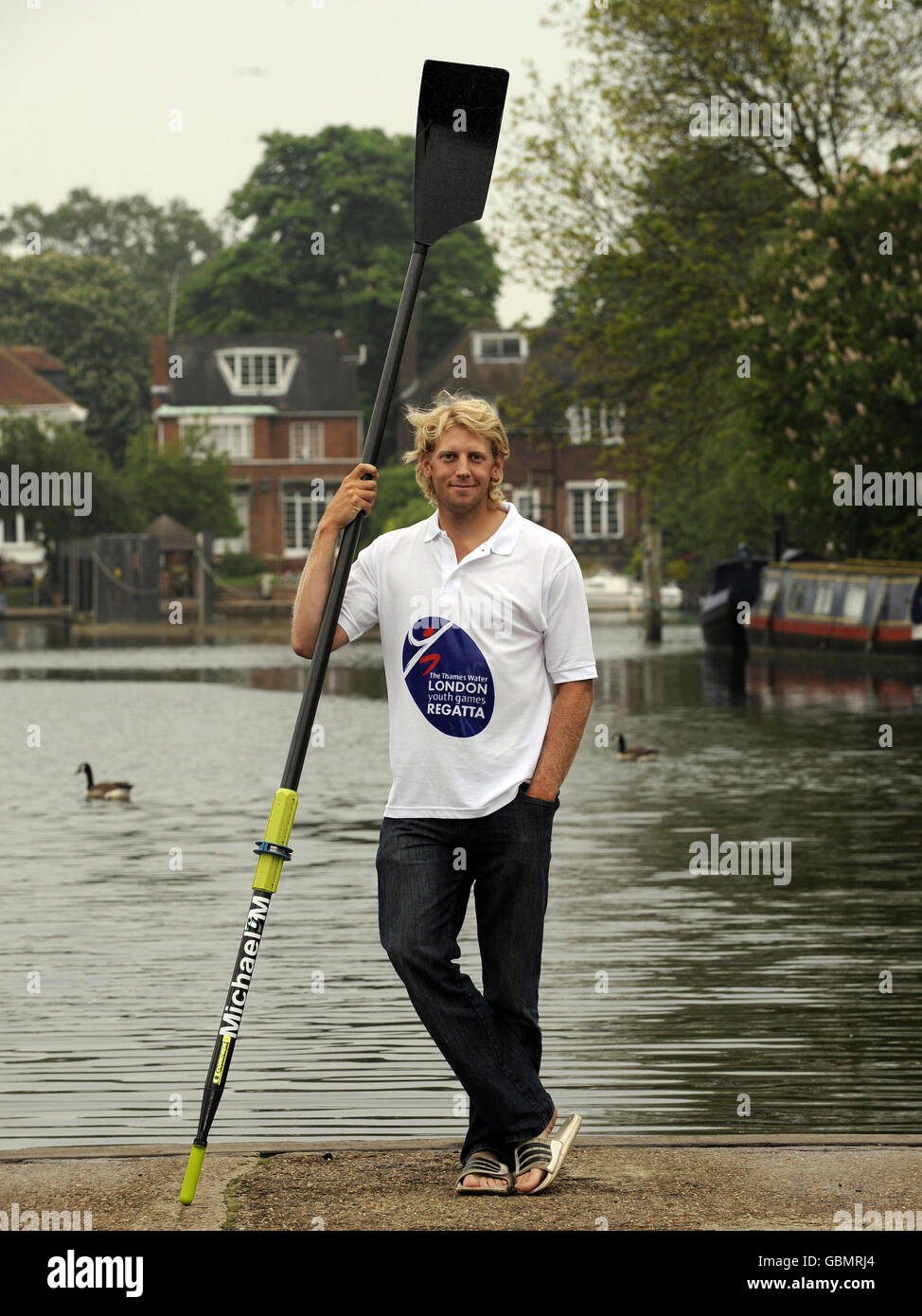 Rowing Andrew Hodge Training Session Molesey Boat Club Stock Photo