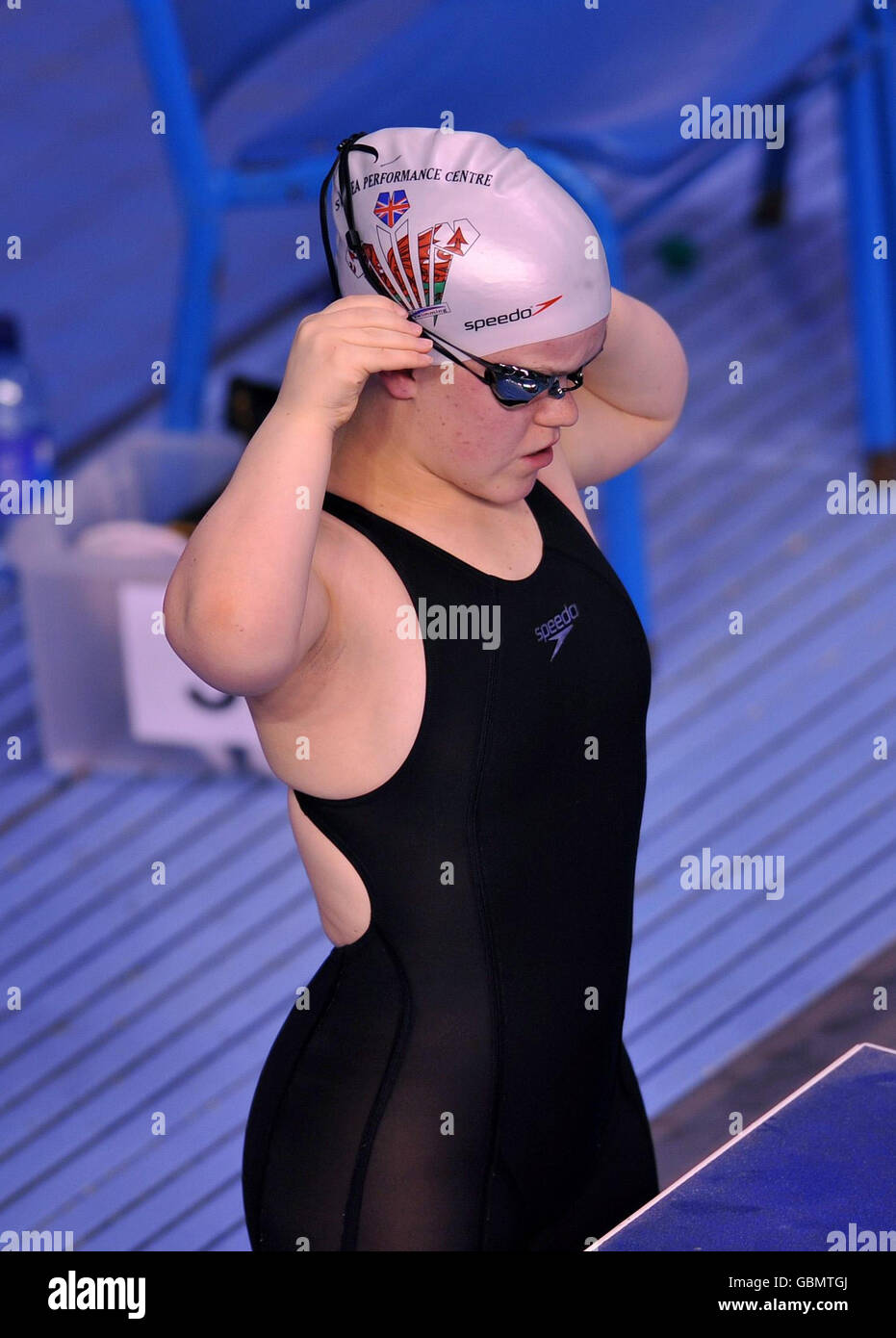 Great Britain's Eleanor Simmonds prepares to compete in the Women's 400m Freestyle Final during the British International Disability Swimming Championships at Ponds Forge International Sports Centre, Sheffield. Stock Photo