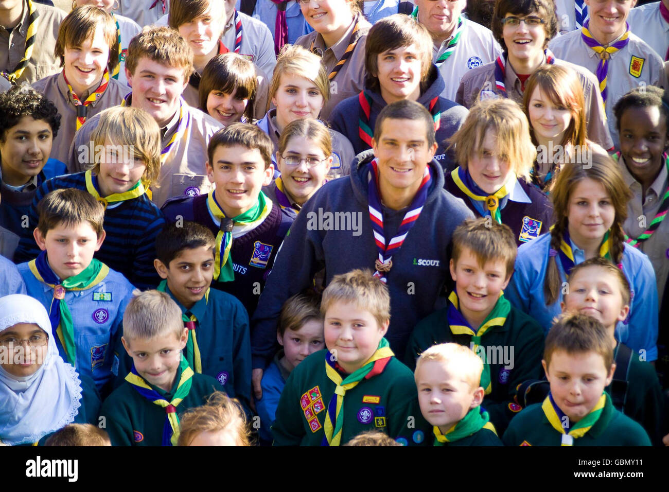 Bear Grylls named youngest chief Scout Stock Photo