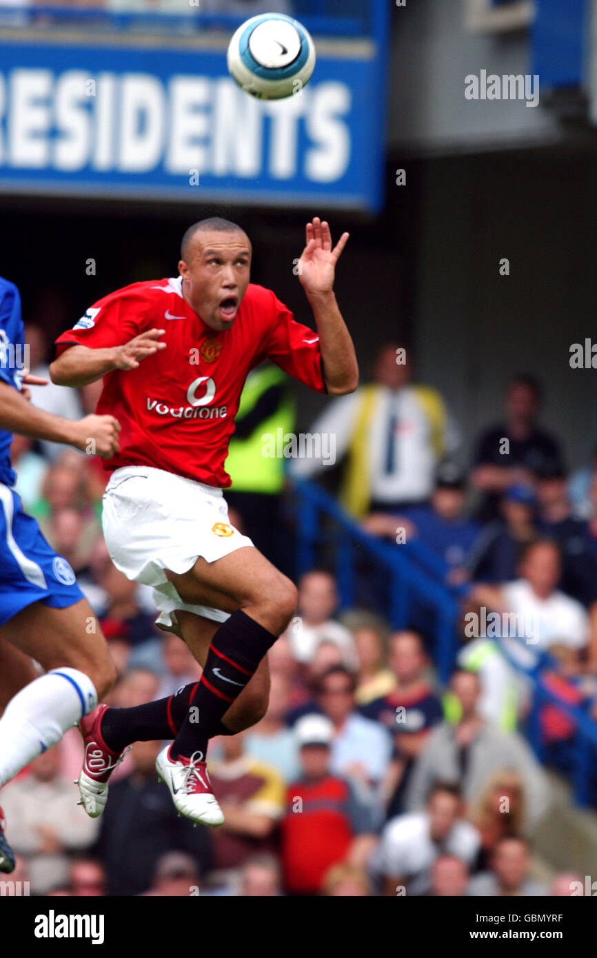 Soccer - FA Barclays Premiership - Chelsea v Manchester United. Mikael Silvestre, Manchester United Stock Photo