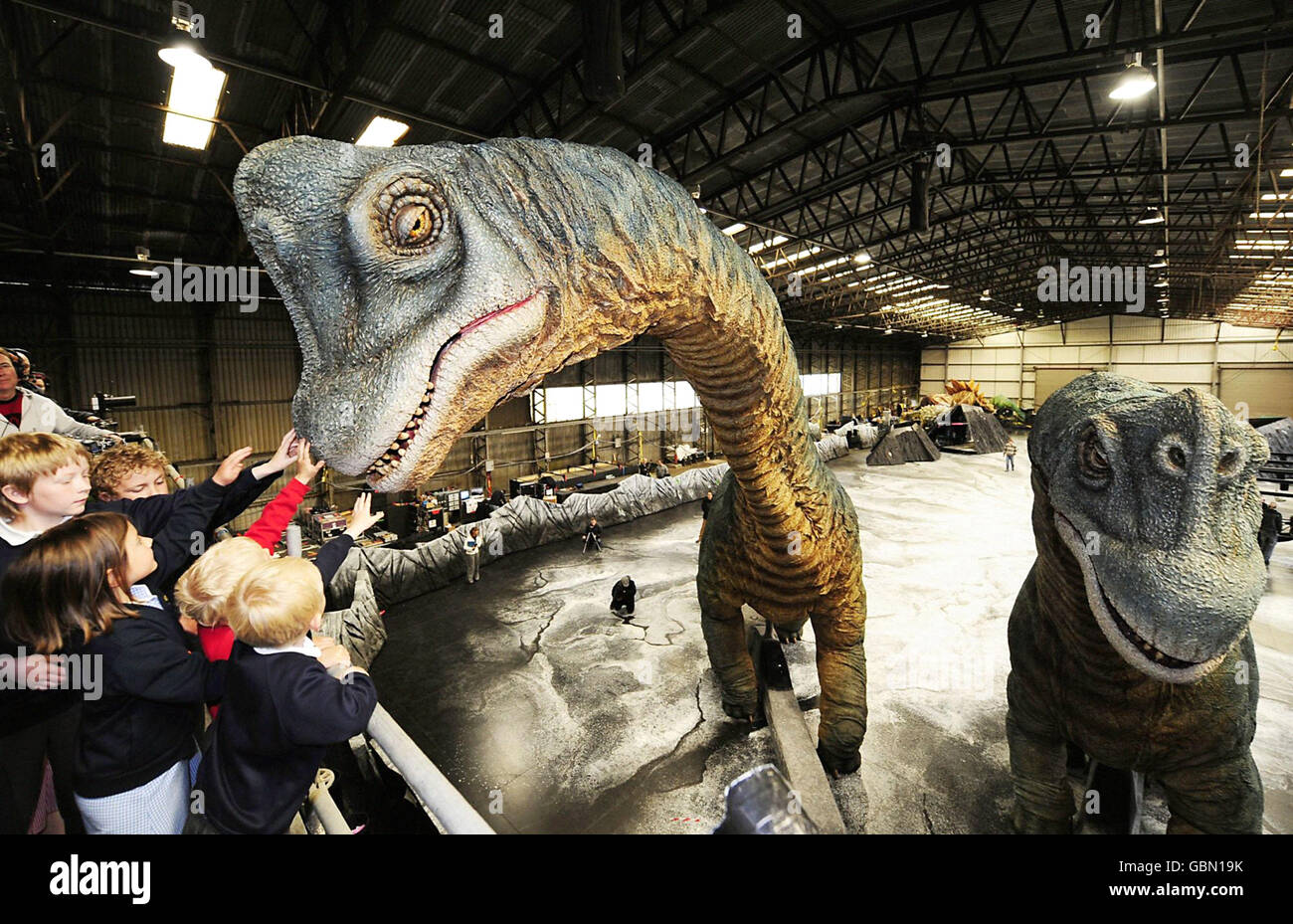 Entertainment - Walking With Dinosaurs Show - Tockwith, North Yorkshire Stock Photo