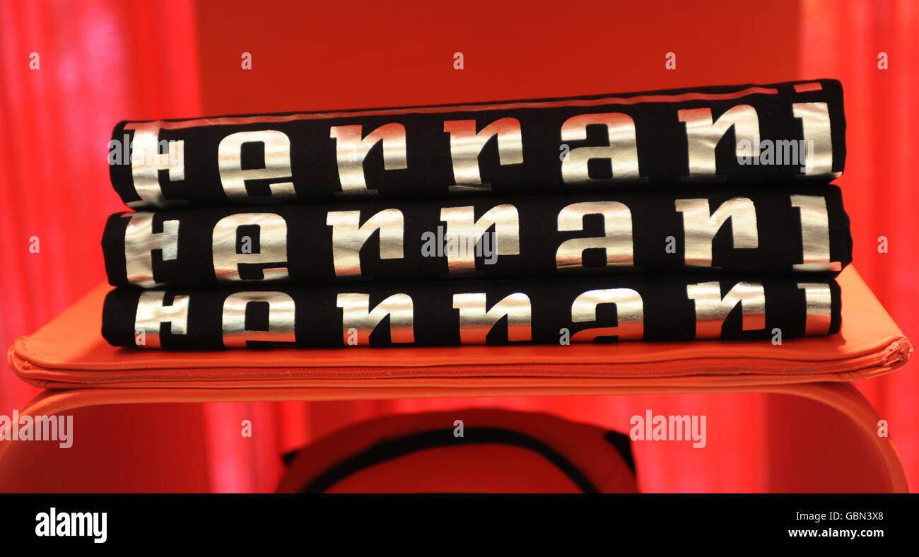 A display during the launch of the Ferrari Store on Regent Street, central London. Stock Photo