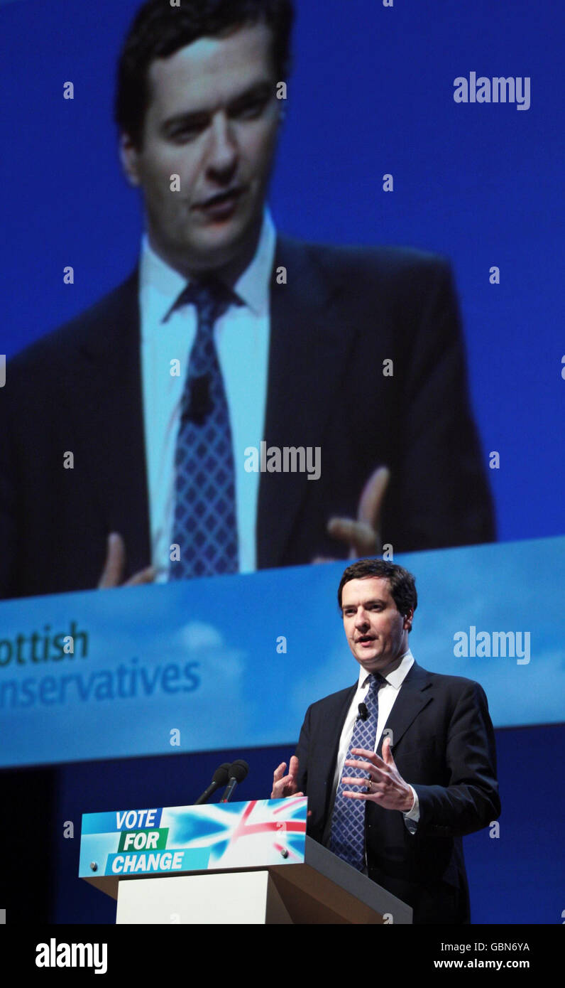 Tory leader urges Scots to break habits Stock Photo