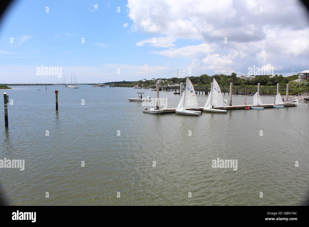 Small Sail Boats, St. Augustine Florida Stock Photo
