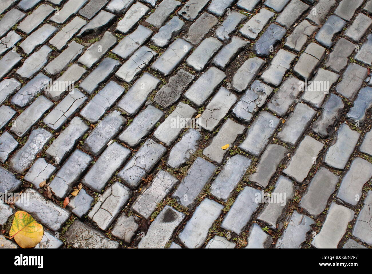 Blue Bricks in Old San Juan, Puerto Rico Stock Photo