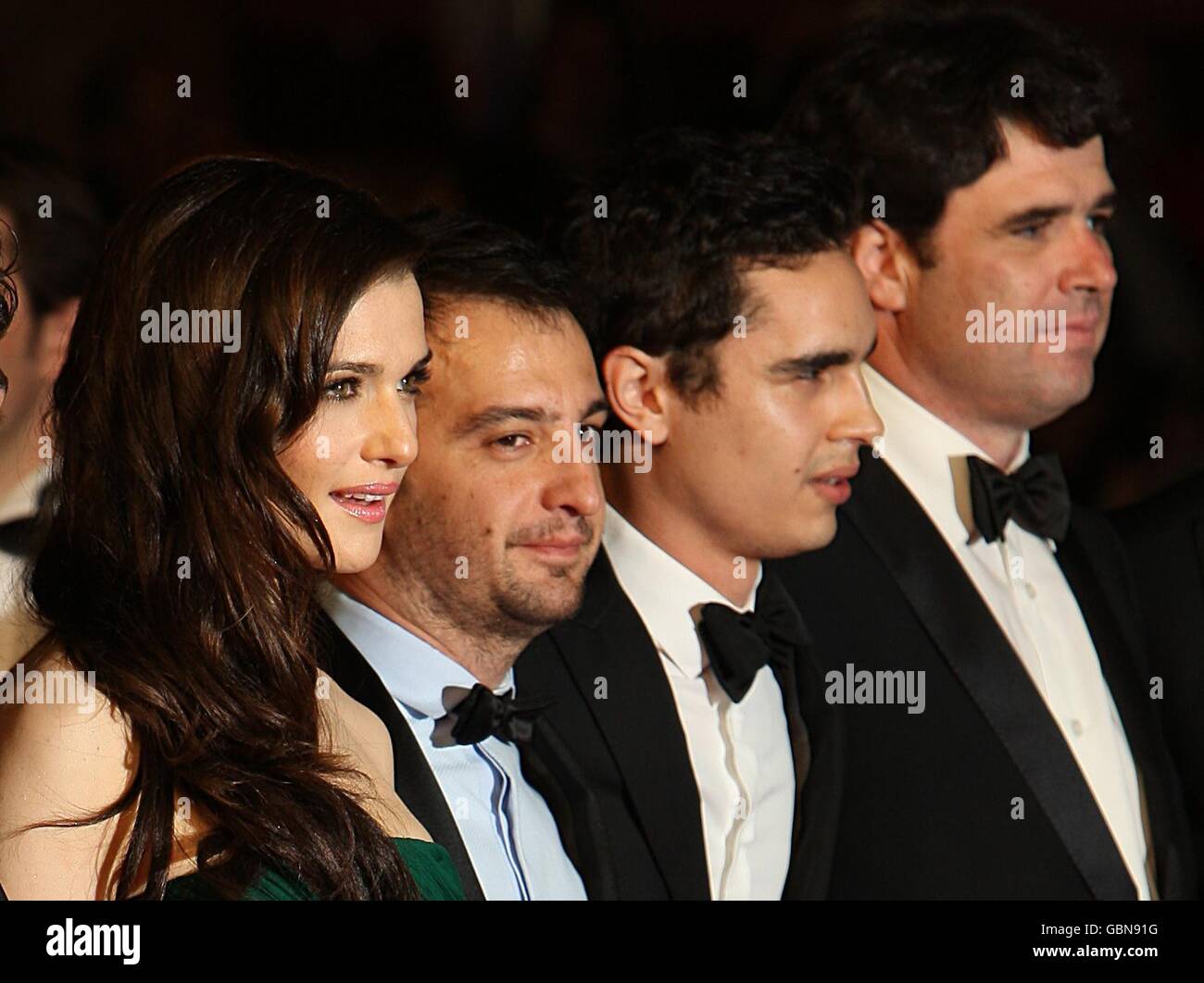 Rachel Weisz, Alejandro Amenabar and Max Minghella (left to right) arriving for the official screening of Agora at the Palais de Festival during the 62nd Cannes Film Festival, France. Stock Photo