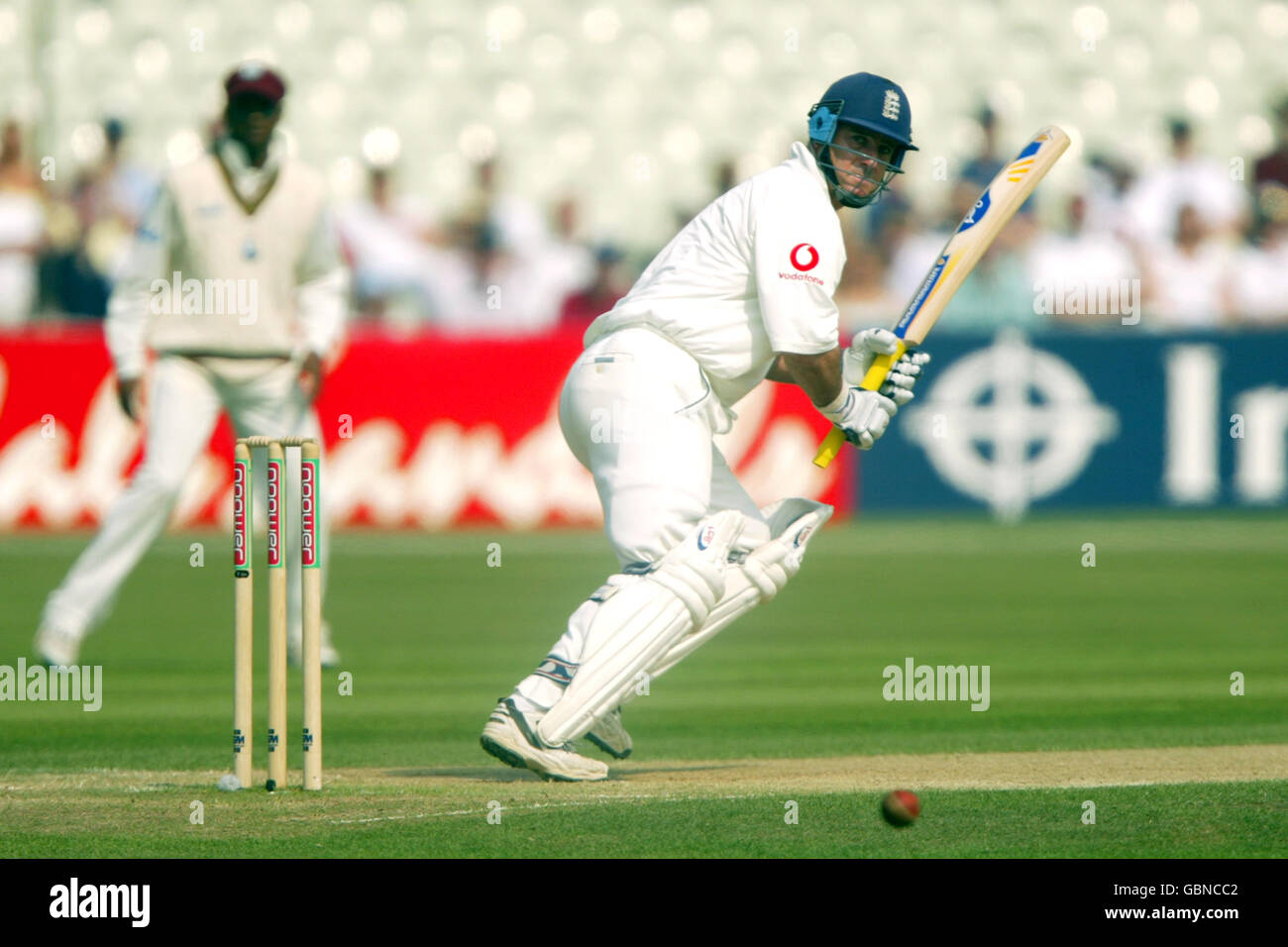 Cricket - npower Second Test - England v West Indies - Day Four. England's Graham Thorpe hits out Stock Photo