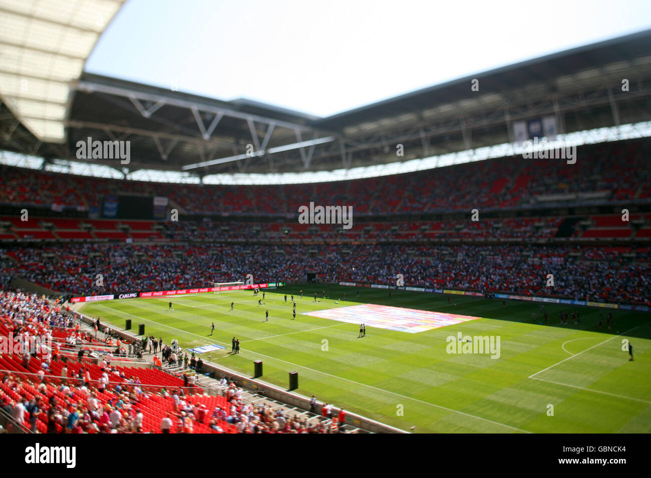 Soccer - Coca-Cola Football League One - Play Off - Final - Millwall v Scunthorpe United - Wembley Stadium. General view of Wembley during the pre match warm up Stock Photo