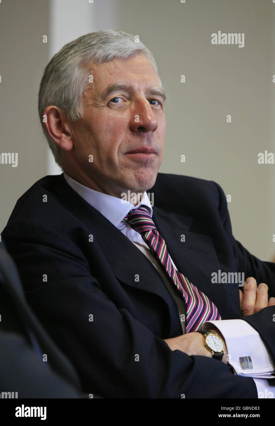 The Justice Minister Jack Straw gives a press briefing after visiting