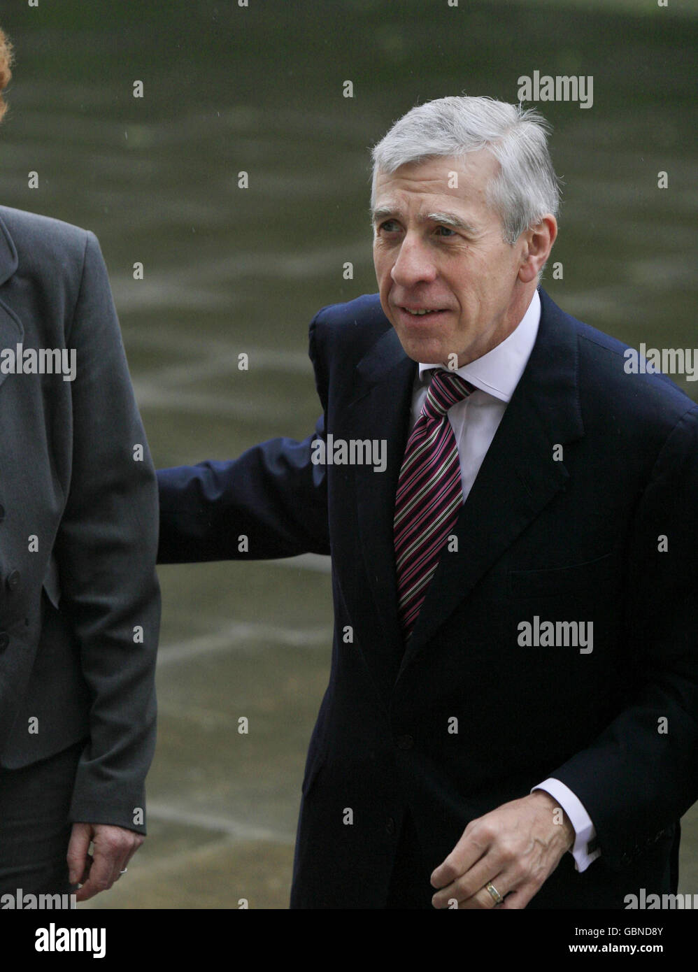 The Justice Minister Jack Straw arrives at Camberwell Green Magistrates' Court in south London, where he will watch a mock-up of a 'virtual court' with actors playing the role of defendants during a live video link between the court and Charing Cross police station in central London. Stock Photo