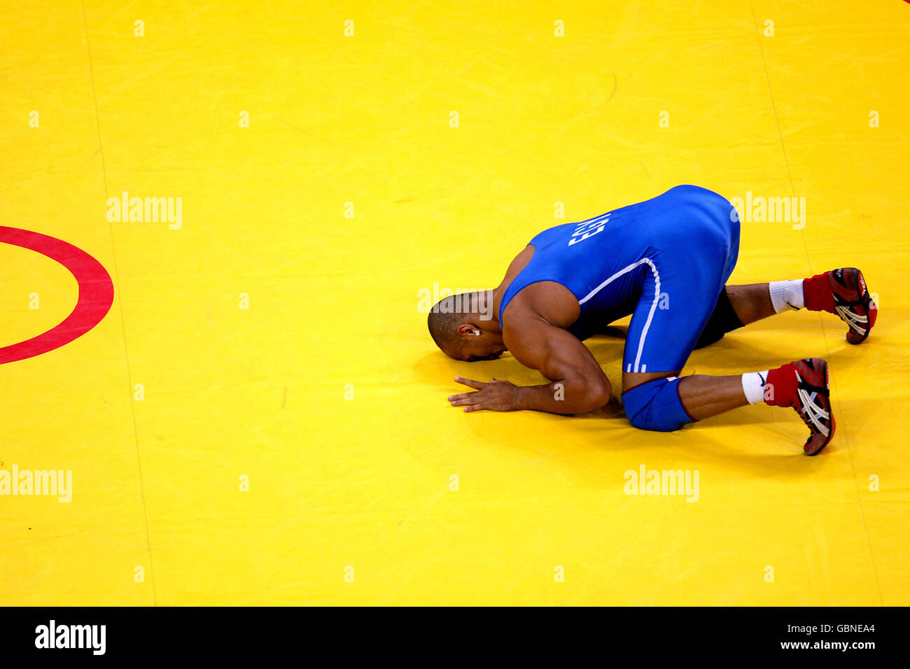 Wrestling - Athens Olympic Games 2004 - Men's Greco-Roman 96kg - Final Stock Photo