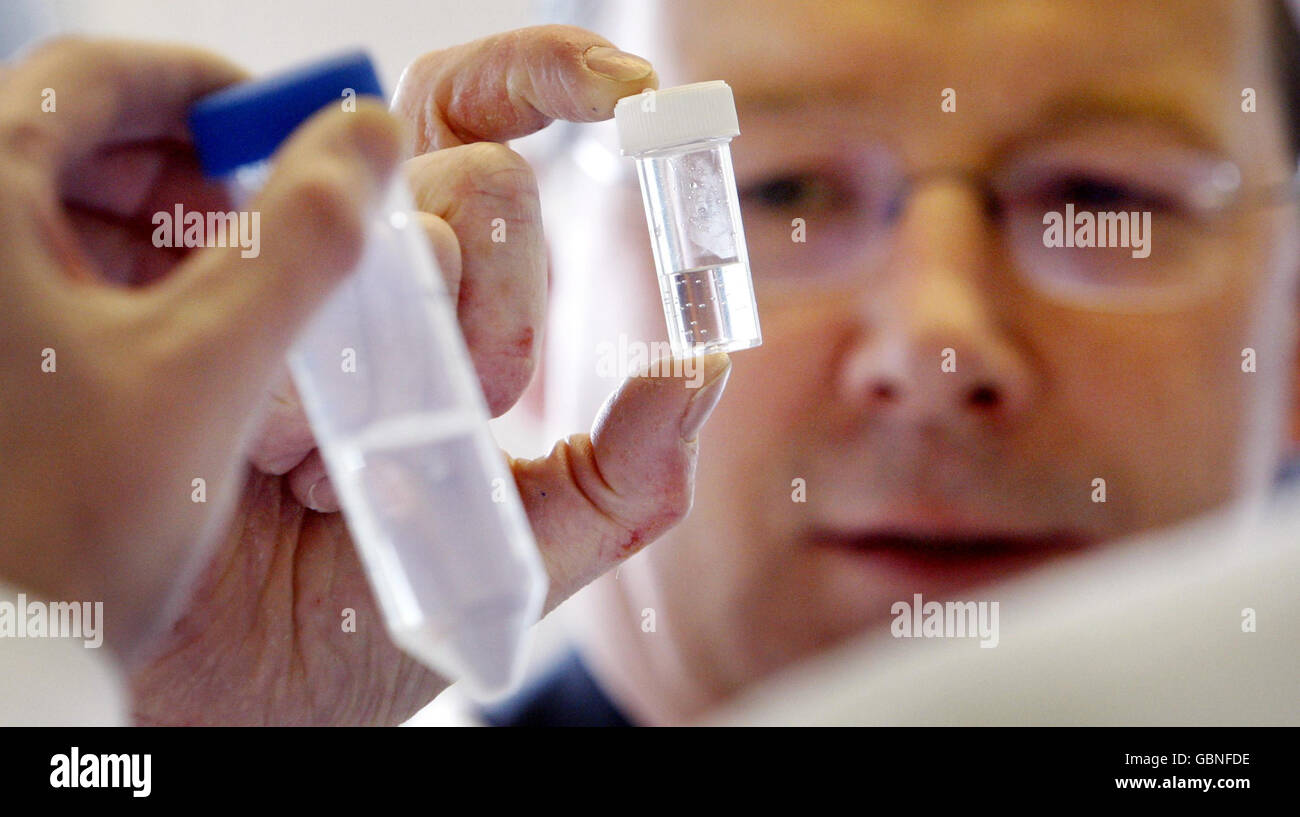 MSP John Swinney during the opening of vaccine manufacturing facility, Big DNA, near Edinburgh. Stock Photo