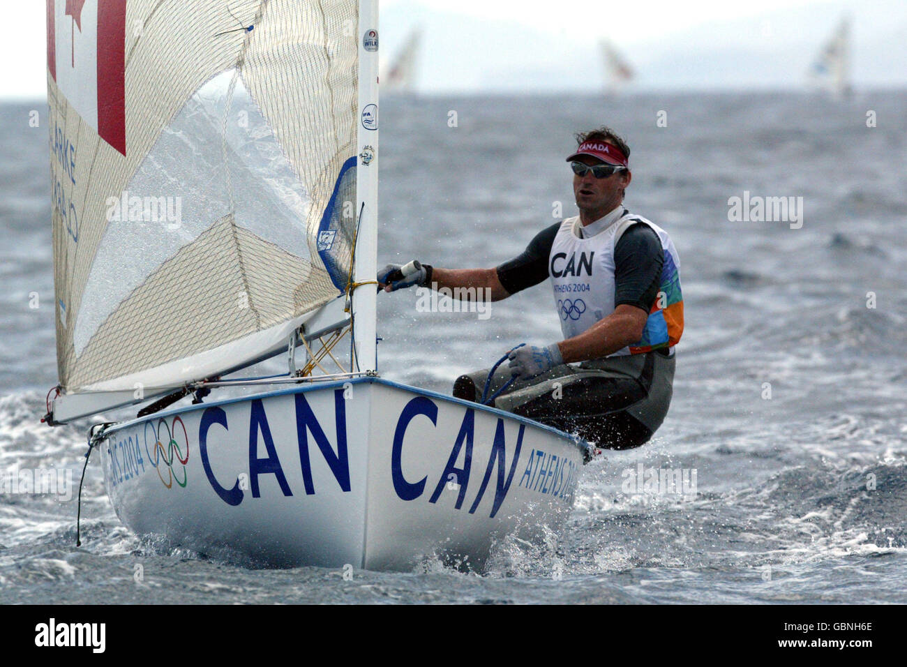 Sailing - Athens Olympic Games 2004 - Men's Single-handed Dinghy-Finn. Canada's Richard Clarke in action Stock Photo