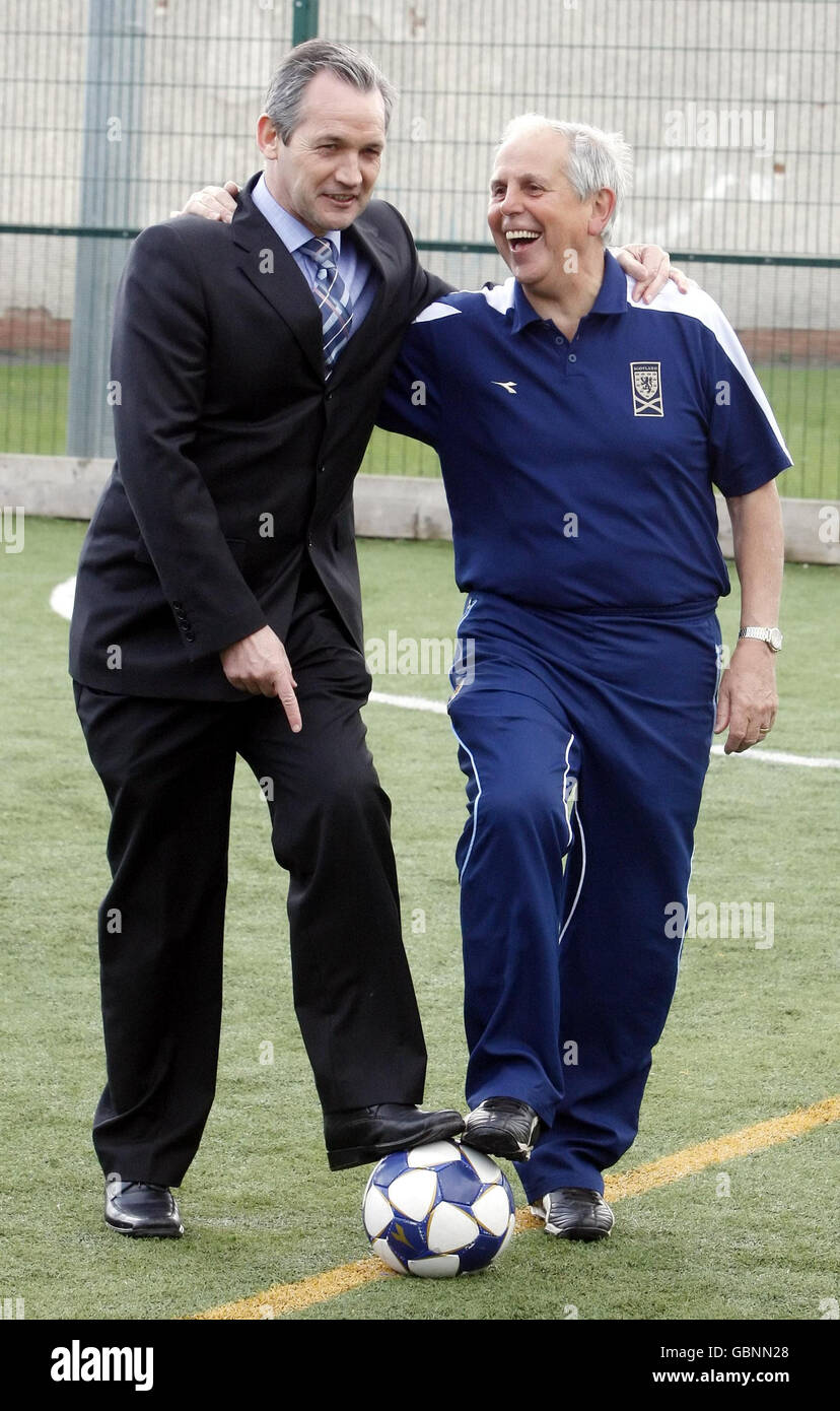 George Burley Scotland football manager George Burley (left) with his former school ...
