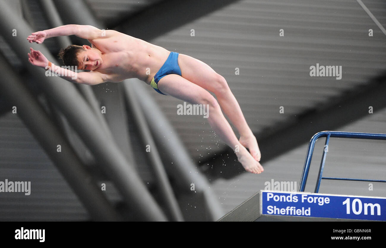 Josh Dowd from City of Leeds Diving Club in action on the Platform