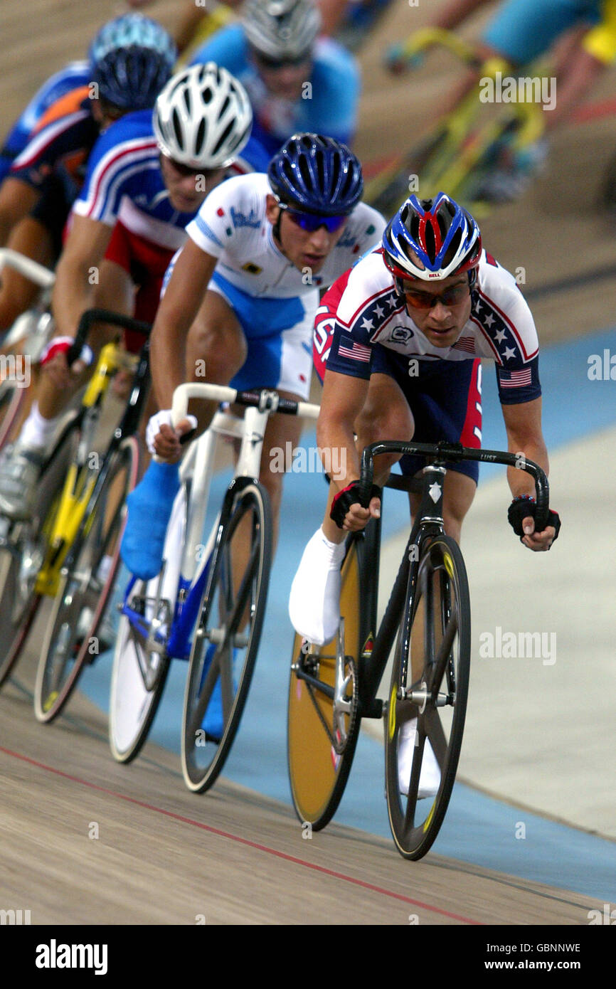 Cycling - Athens Olympic Games 2004 - Men's Points Race - Final. USA's Colby Pearce in action Stock Photo