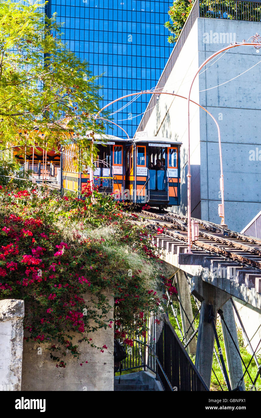Angels Flight at Bunker Hill in downtown Los Angeles California Stock Photo Alamy