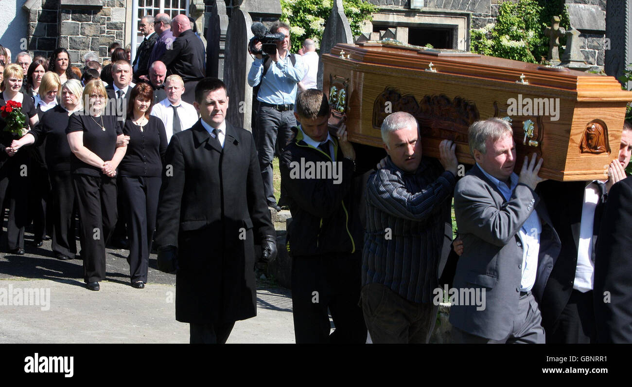 The funeral of Kevin McDaid at St John's Church, Coleraine Co