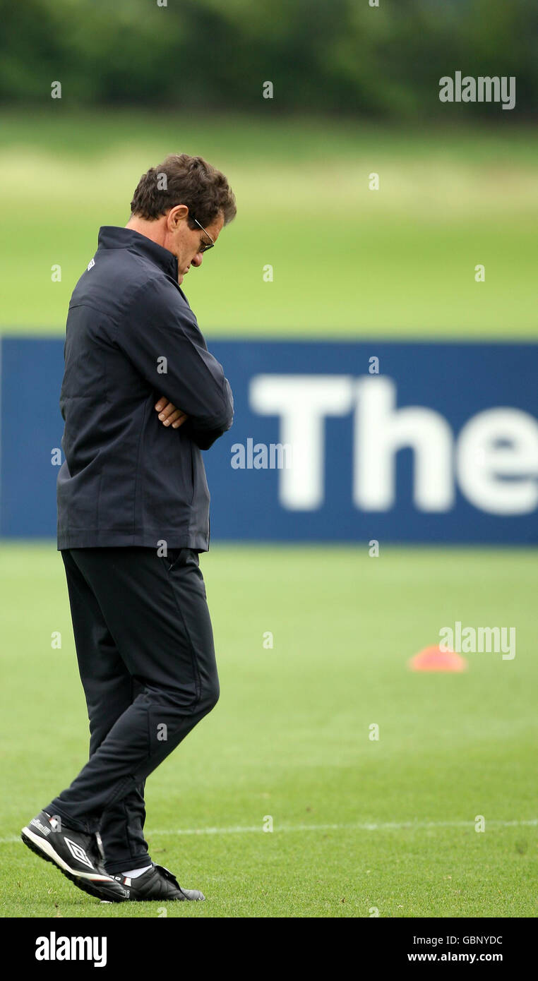 England manager Fabio Capello during a training session at London Colney, Hertfordshire. Stock Photo