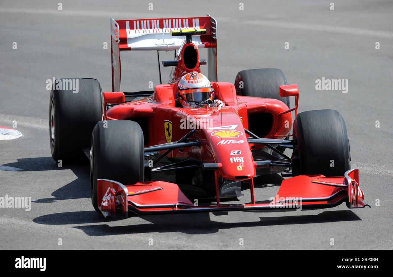 Ferrari's Kimi Raikkonen during a practice session at the Circuit de Monaco, Monte Carlo, Monaco. Stock Photo