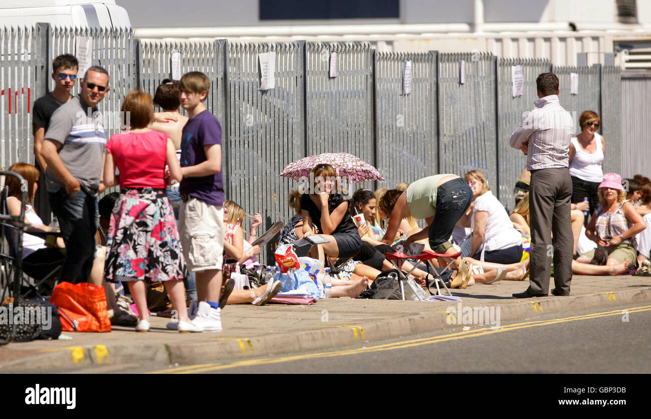 Fans wait outside The Fountain Studios in Wembley, north London, where the Britain's Got Talent