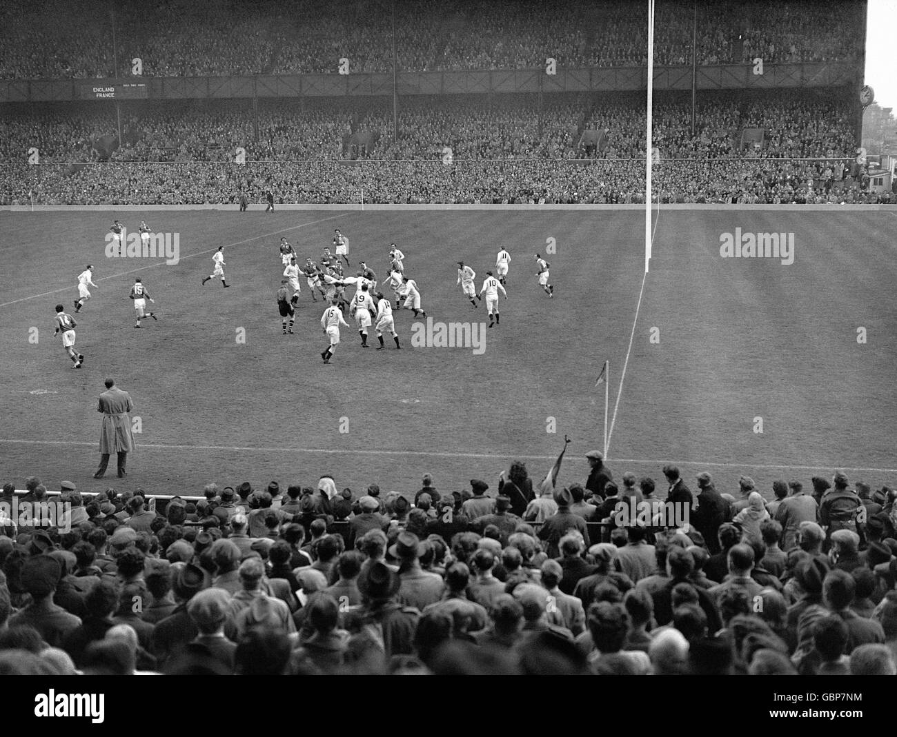 Rugby Union - Five Nations Championship - England v France - Twickenham. Play in progress near the England goal line. Stock Photo