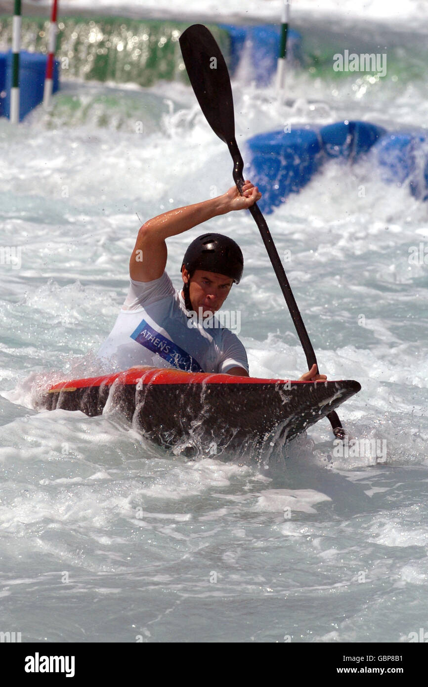 Canoeing - Athens Olympic Games 2004 - Canoe Slalom Racing. Eoin Rheinisch, Ireland Stock Photo