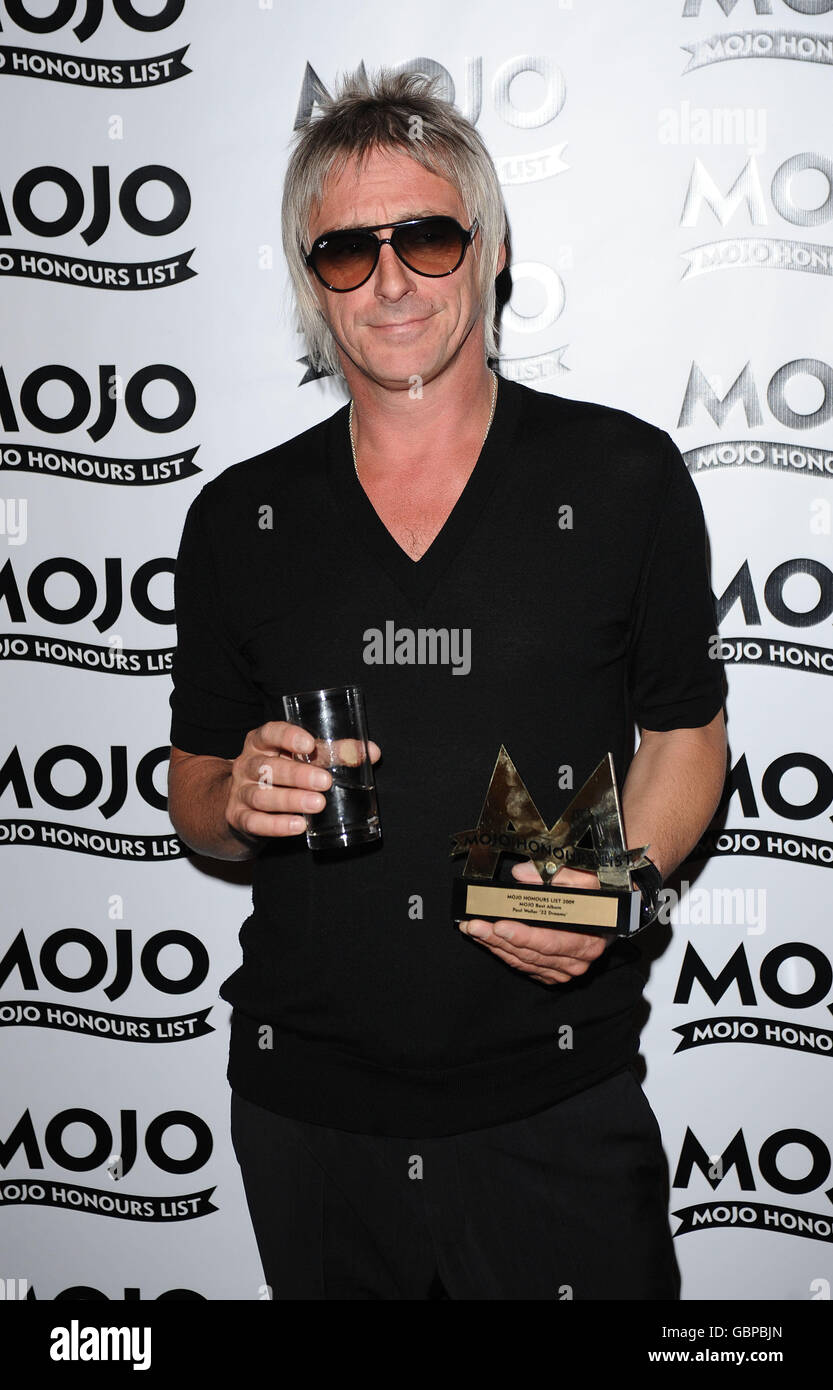 Paul Weller wins the Best Album award at the Mojo Awards at The Brewery in London. Stock Photo