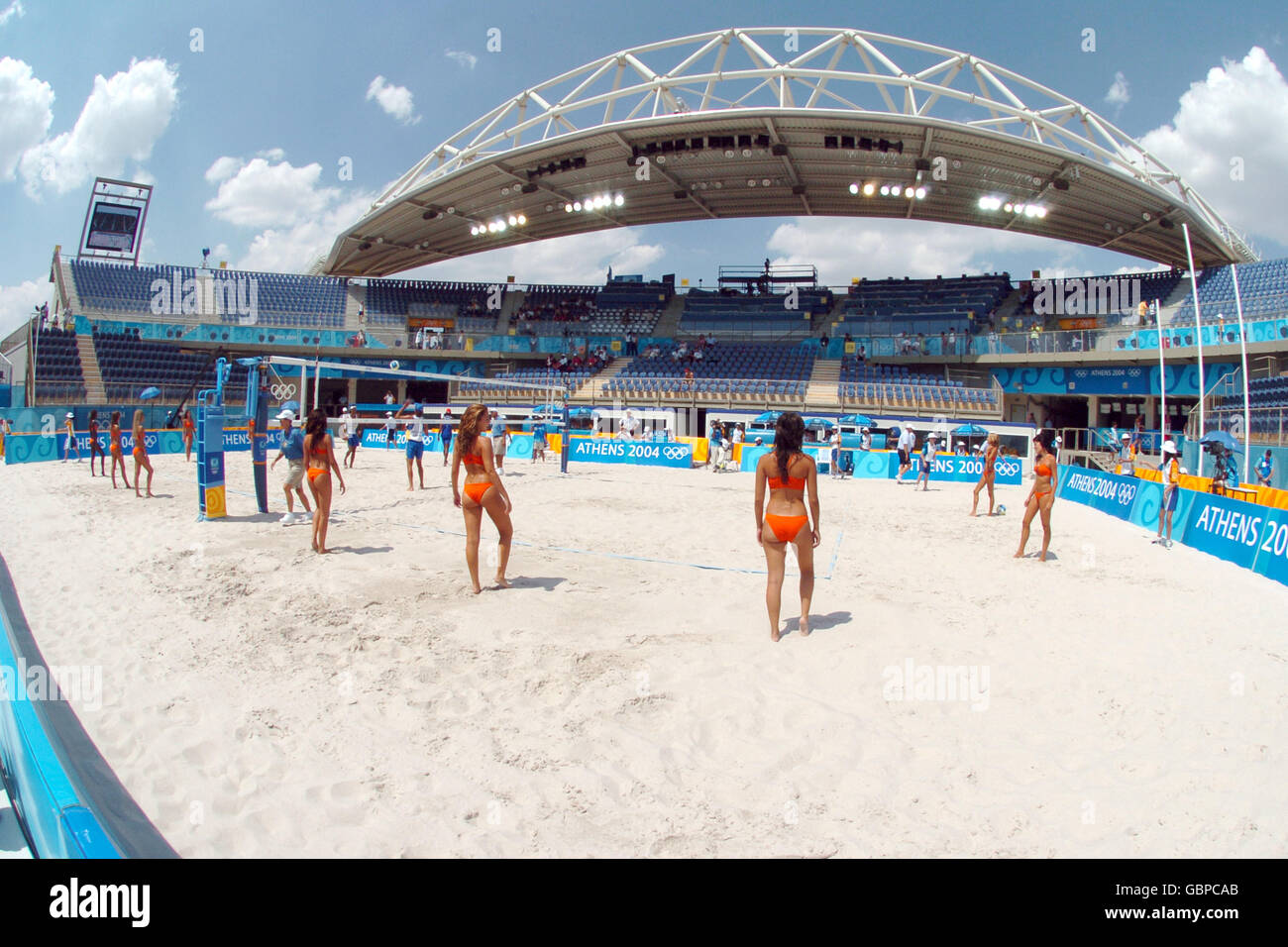 Beach Volleyball Athens Olympic Games 2004 Preliminary Round Stock