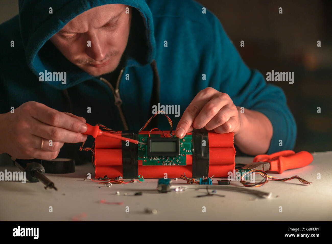 making bomb with digital timer Stock Photo Alamy