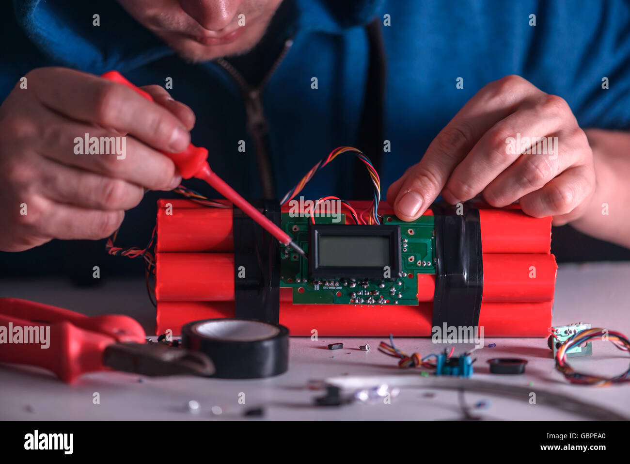 making bomb with digital timer Stock Photo Alamy