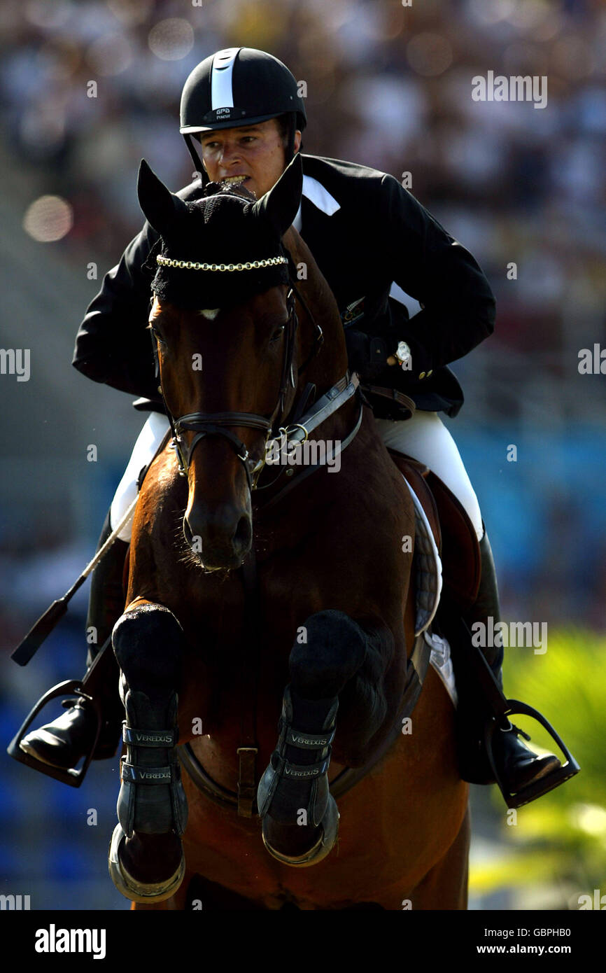 Equestrian athens olympic games 2004 jumping individual hires stock