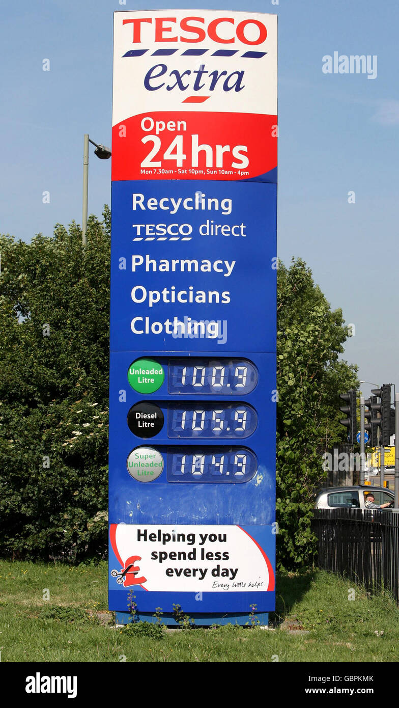 Tesco fuel price rise hires stock photography and images Alamy