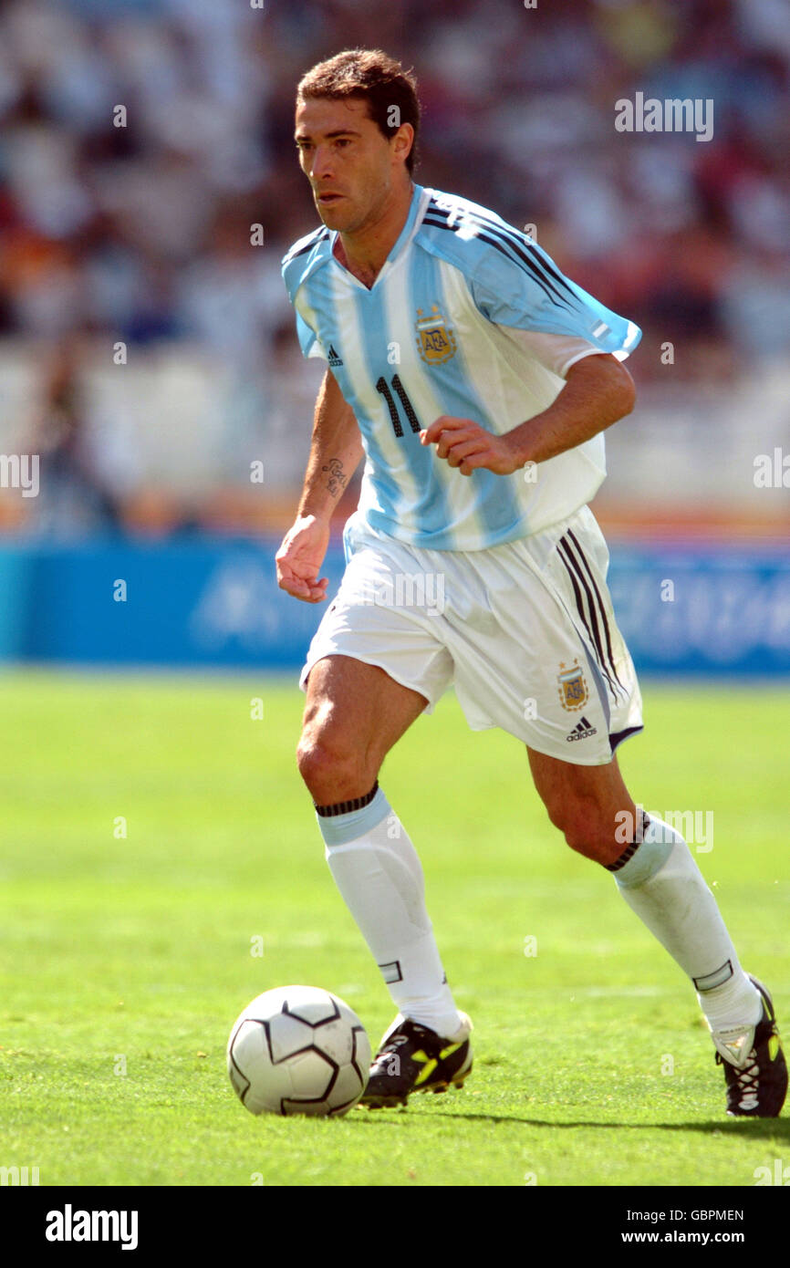 Soccer - Athens Olympic Games 2004 - Men's Final - Argentina v Paraguay. Cristian Gonzalez, Argentina Stock Photo
